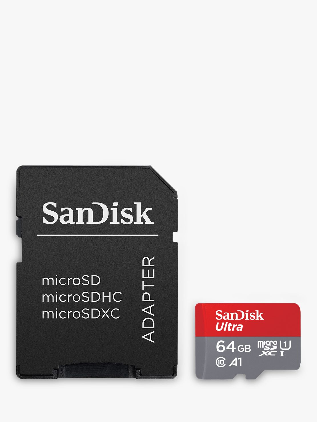 Sandisk Ultra Uhs I Class 10 A1 App Performance Microsd Sdxc Card Up To 100mb S Read Speed 64gb With Sd Adapter At John Lewis Partners