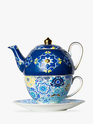 T2 Portuguese Tiles Teapot For One, 440ml, Navy