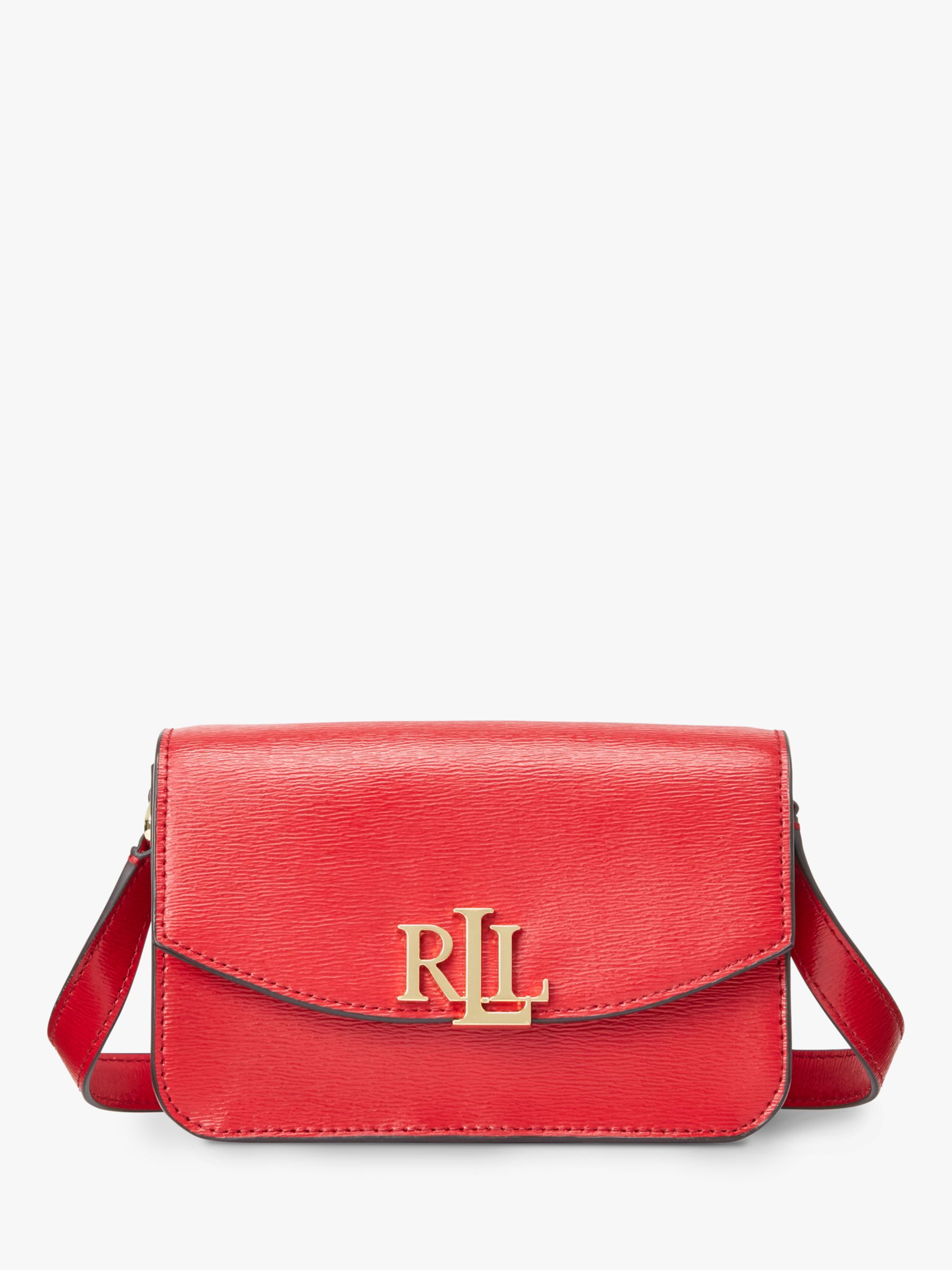 Lauren Ralph Lauren Elmswood Madison 18 Leather Cross Body Bag, Red