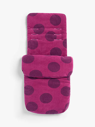 John Lewis & Partners Baby Spot Print Pushchair Footmuff, Pink