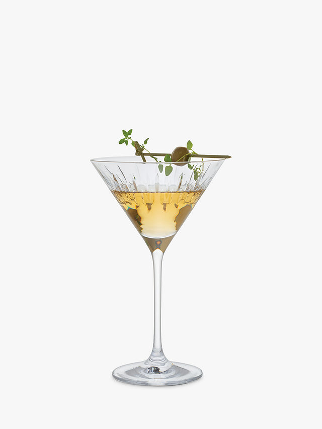 Dartington Crystal Limelight Cut Glass Martini Glasses, Set of 2, 210ml, Clear