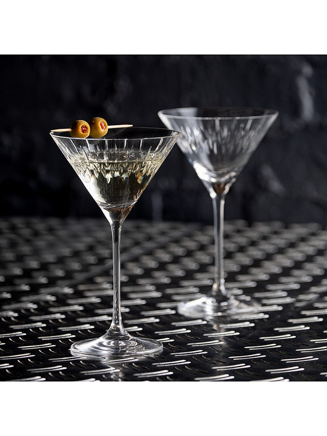 Dartington Crystal Limelight Cut Glass Martini Glasses, Set of 2, 210ml, Clear
