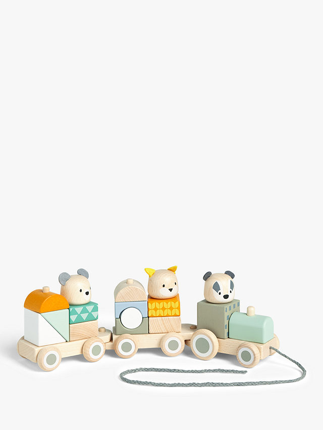 John Lewis My First Activity Pull Along Train Wooden Toy