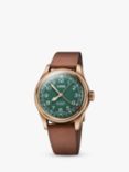Oris 01 754 7741 3167-07 5 20 58BR Men's Big Crown Pointer Date 80th Anniversary Leather Strap Watch, Brown/Green