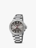 Oris 73377304153-82405PEB Men's Aquis Automatic Date Relief Bracelet Strap Watch, Silver/Grey