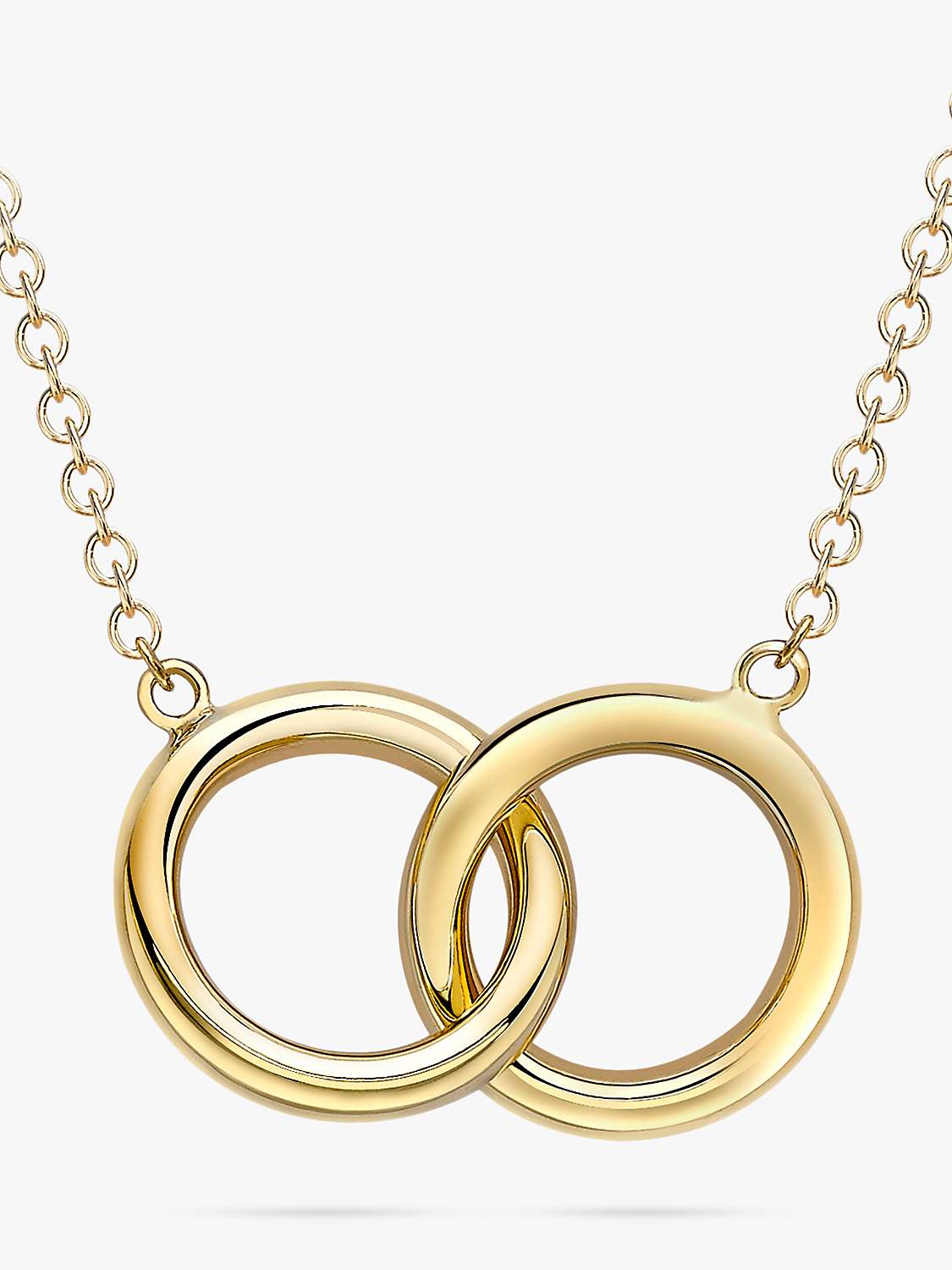 Buy IBB 9ct Gold Linked Ring Pendant Necklace, Gold Online at johnlewis.com