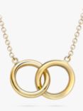 IBB 9ct Gold Linked Ring Pendant Necklace, Gold
