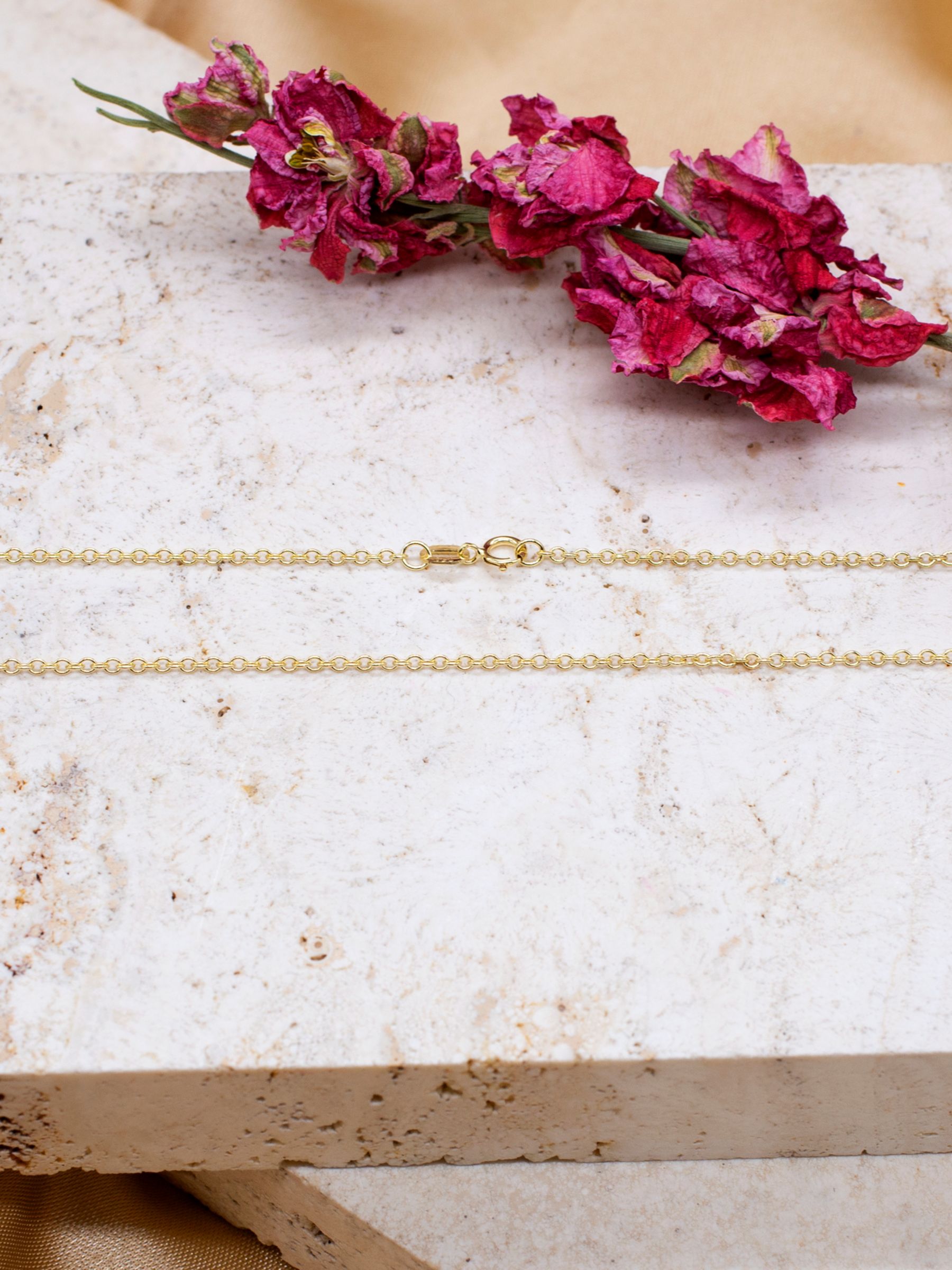 Buy IBB 18ct Gold Trace Chain Necklace, Gold Online at johnlewis.com