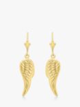 IBB 9ct Gold Angel Wing Drop Earrings, Gold