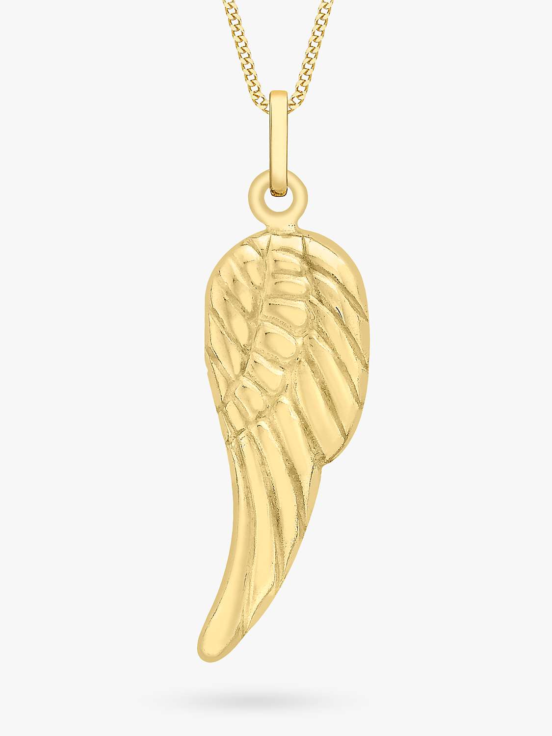 Buy IBB 9ct Gold Angel Wing Pendant Necklace, Gold Online at johnlewis.com
