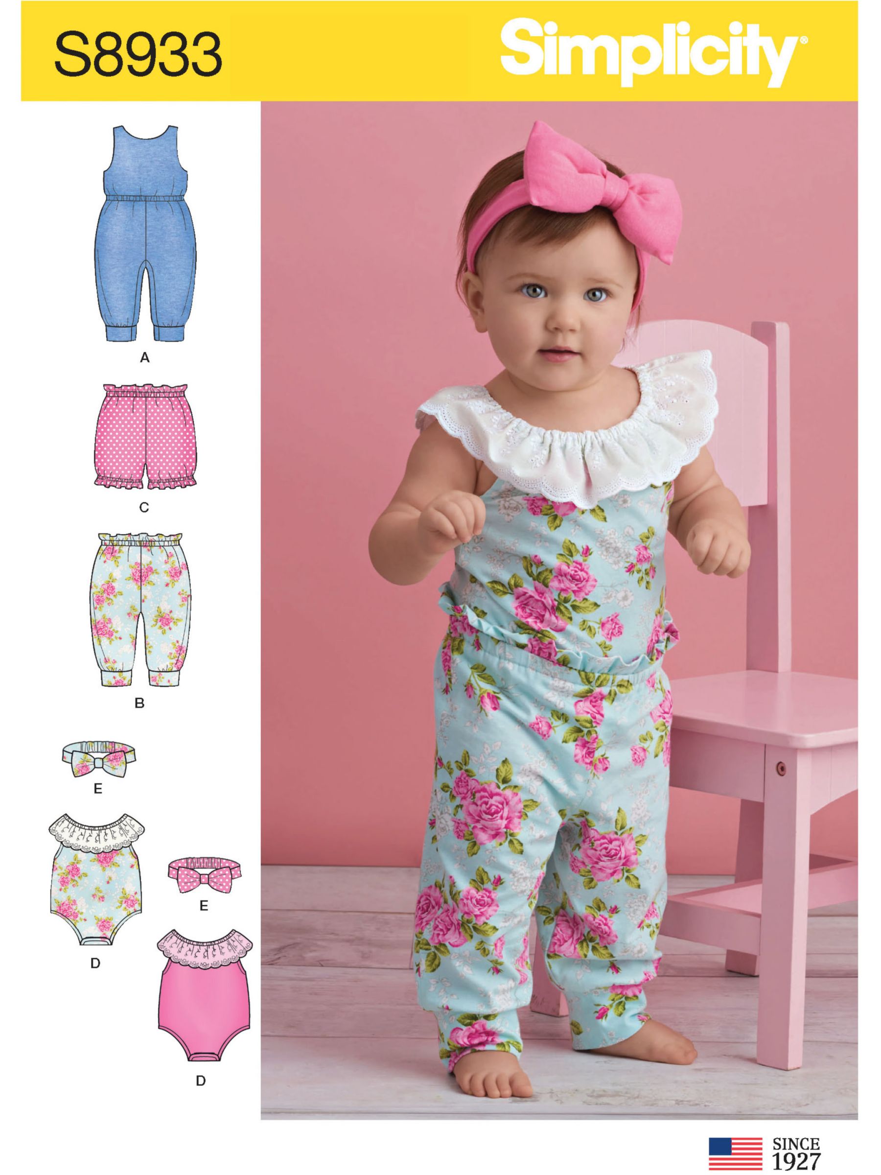 Simplicity Baby Rompers Sewing Pattern 8933 At John Lewis Partners