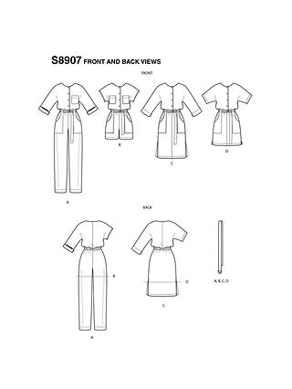 Simplicity Women's Jumpsuit, Playsuit and Dress Sewing Pattern, 8907, H5