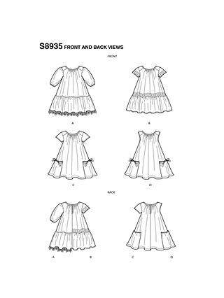 Simplicity Children's Dress Sewing Pattern, 8935, A