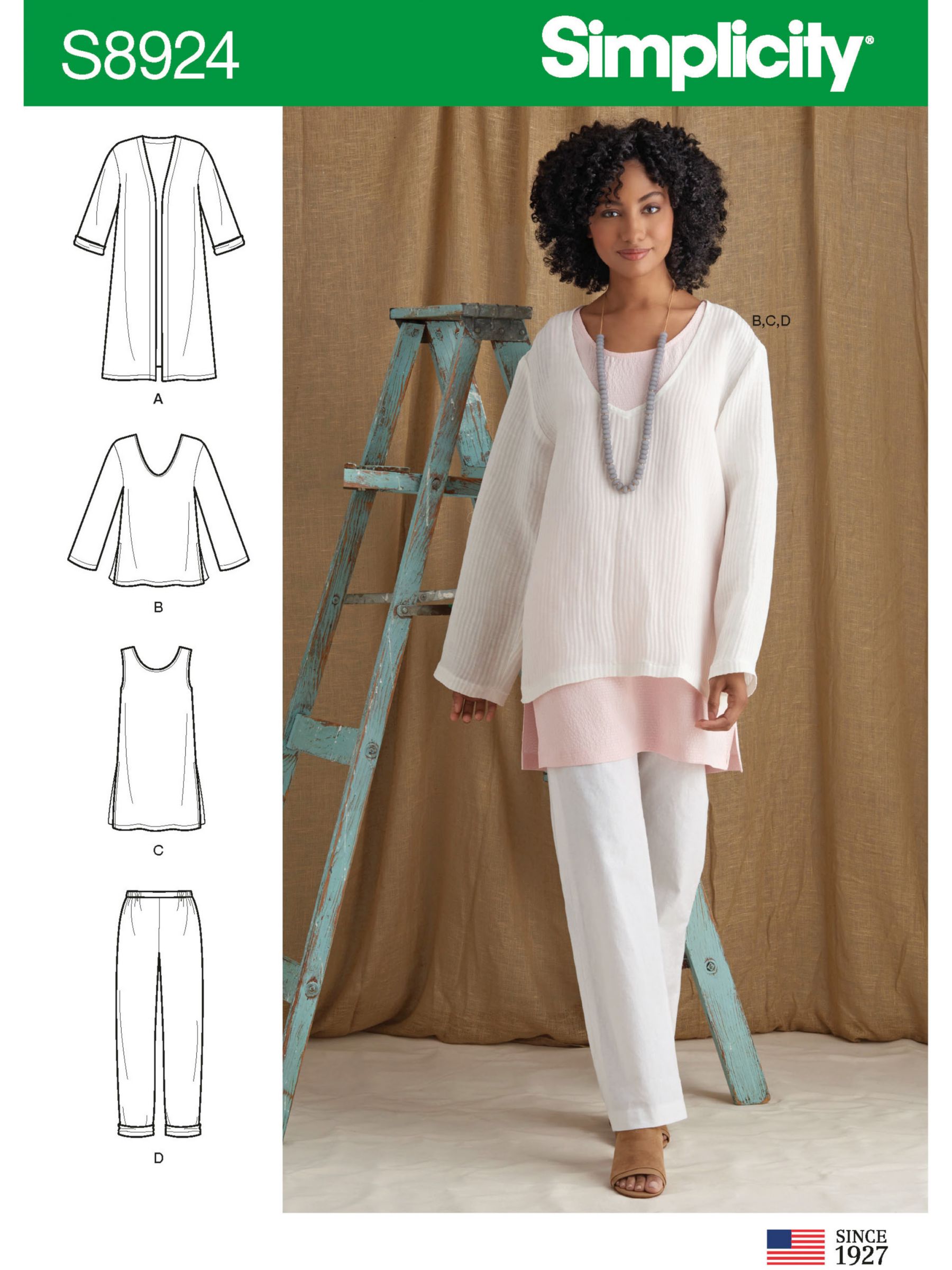 Simplicity Women's Tunic Tops and Trousers Sewing Pattern, 8924