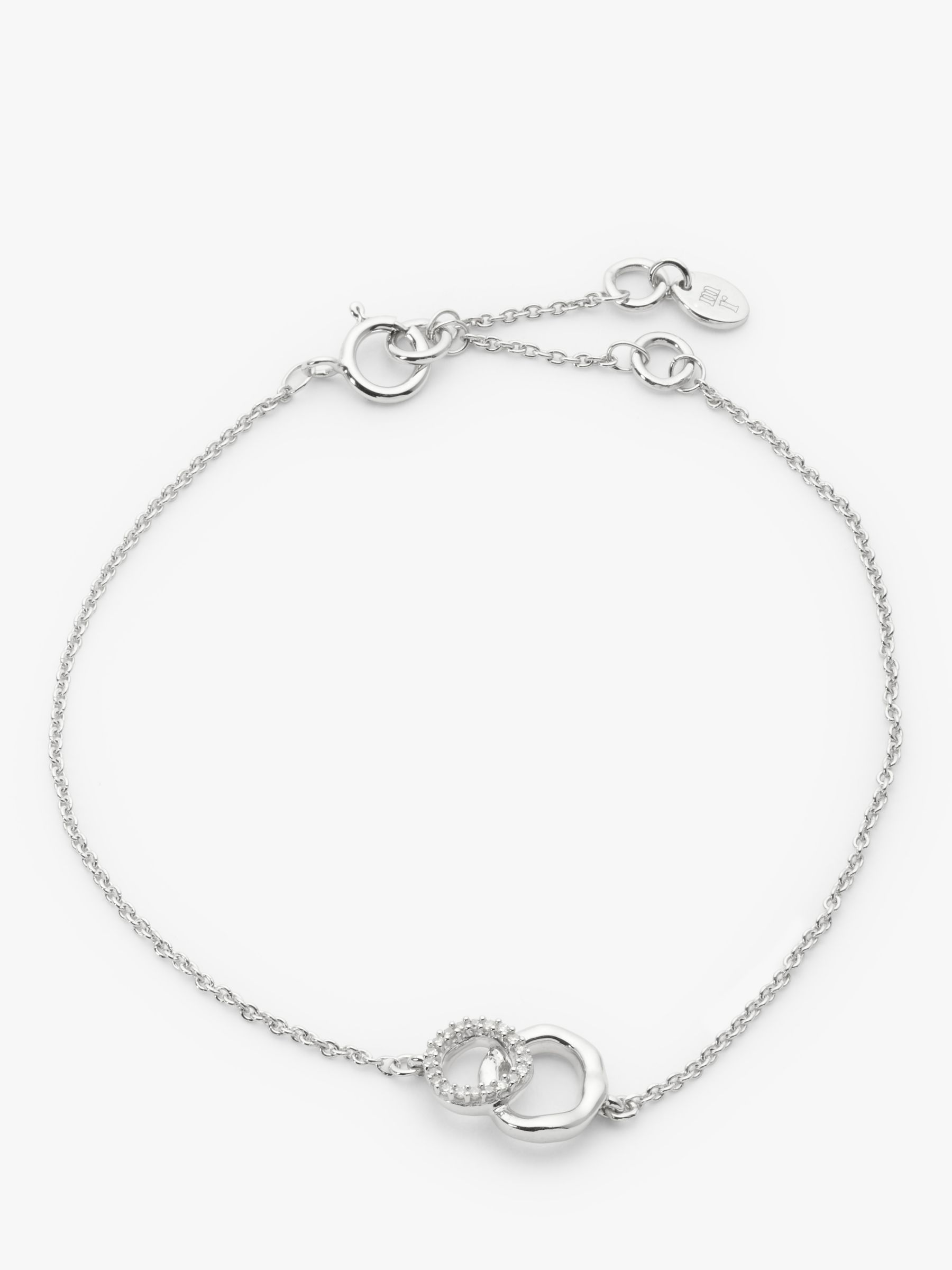 John Lewis Diamond Mini Link Chain Bracelet, Silver at John Lewis ...
