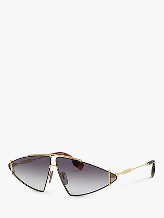 Burberry BE3111 Women's Triangular Sunglasses, Gold/Grey Gradient