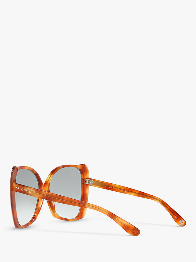 Gucci GG0471S Women's Butterfly Sunglasses, Light Brown 