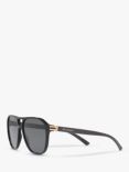 BVLGARI BV7034 Men's Polarised Aviator Sunglasses, Black/Grey