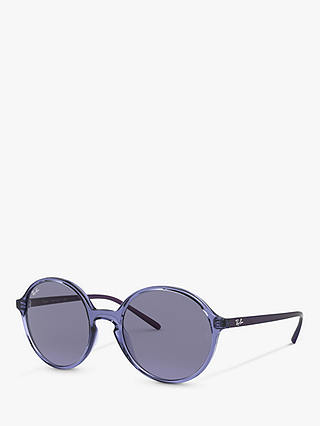 Ray-Ban RB4304 Women's Round Sunglasses, Black/Lilac