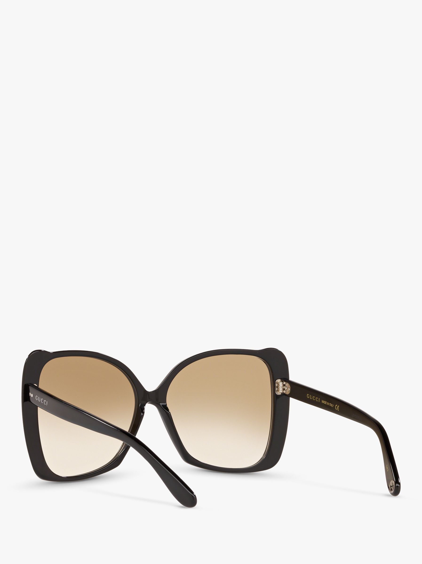 Gucci GG0471S Women's Butterfly Sunglasses, Black at John Lewis & Partners