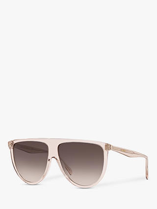 Celine CL4006IN Women's Rectangular Sunglasses, Clear Pink/Brown Gradient