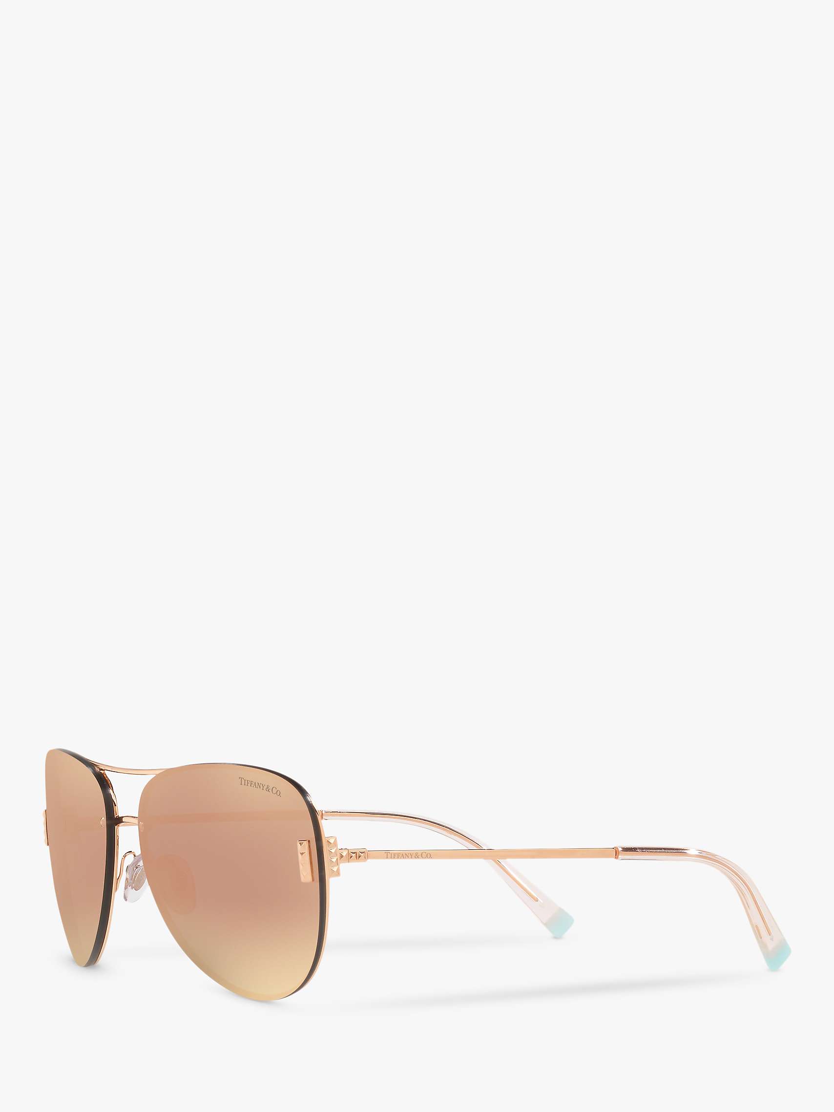 Buy Tiffany & Co TF3066 Women's Aviator Sunglasses, Red Maroon/Gold Online at johnlewis.com