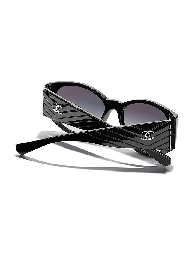 CHANEL Oval Sunglasses CH5411 Black/Grey