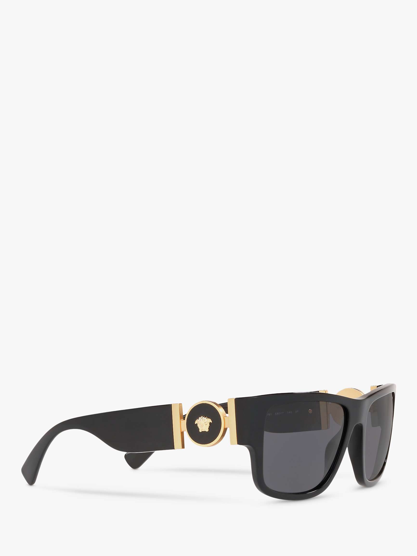 Buy Versace VE4369 Women's Polarised Square Sunglasses, Black/Grey Online at johnlewis.com
