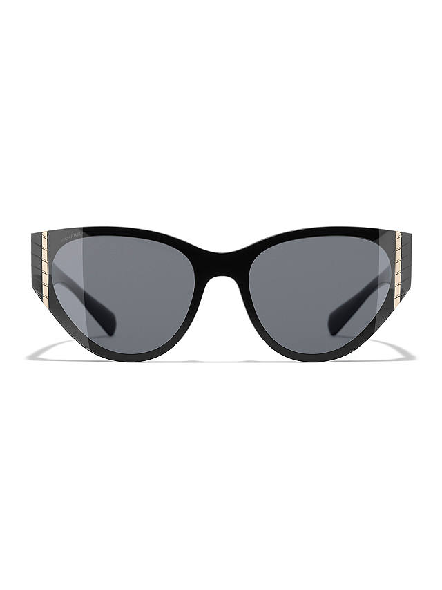 CHANEL Oval Sunglasses CH6054 Black/Grey