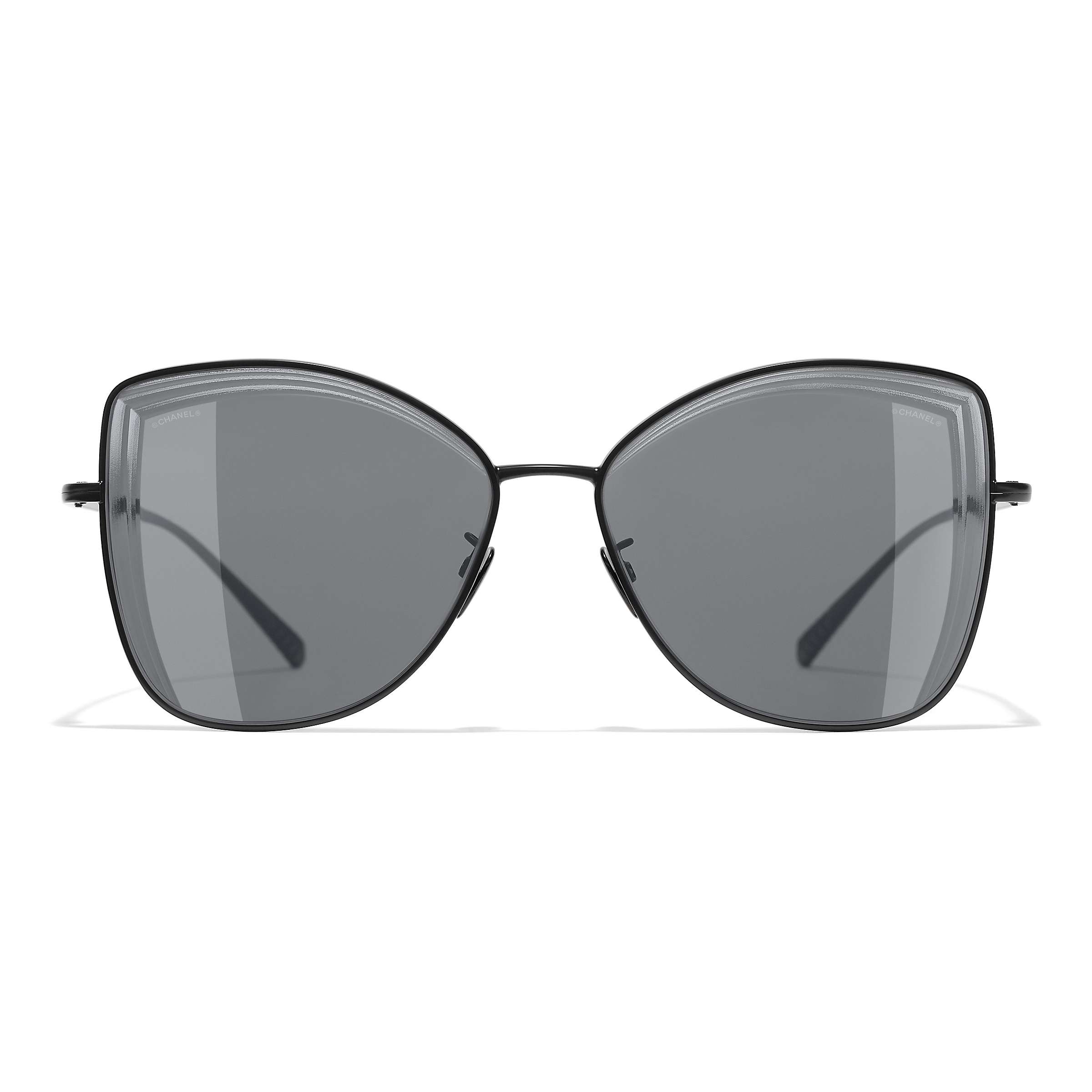 Buy CHANEL Butterfly Sunglasses CH4253 Black/Grey Online at johnlewis.com