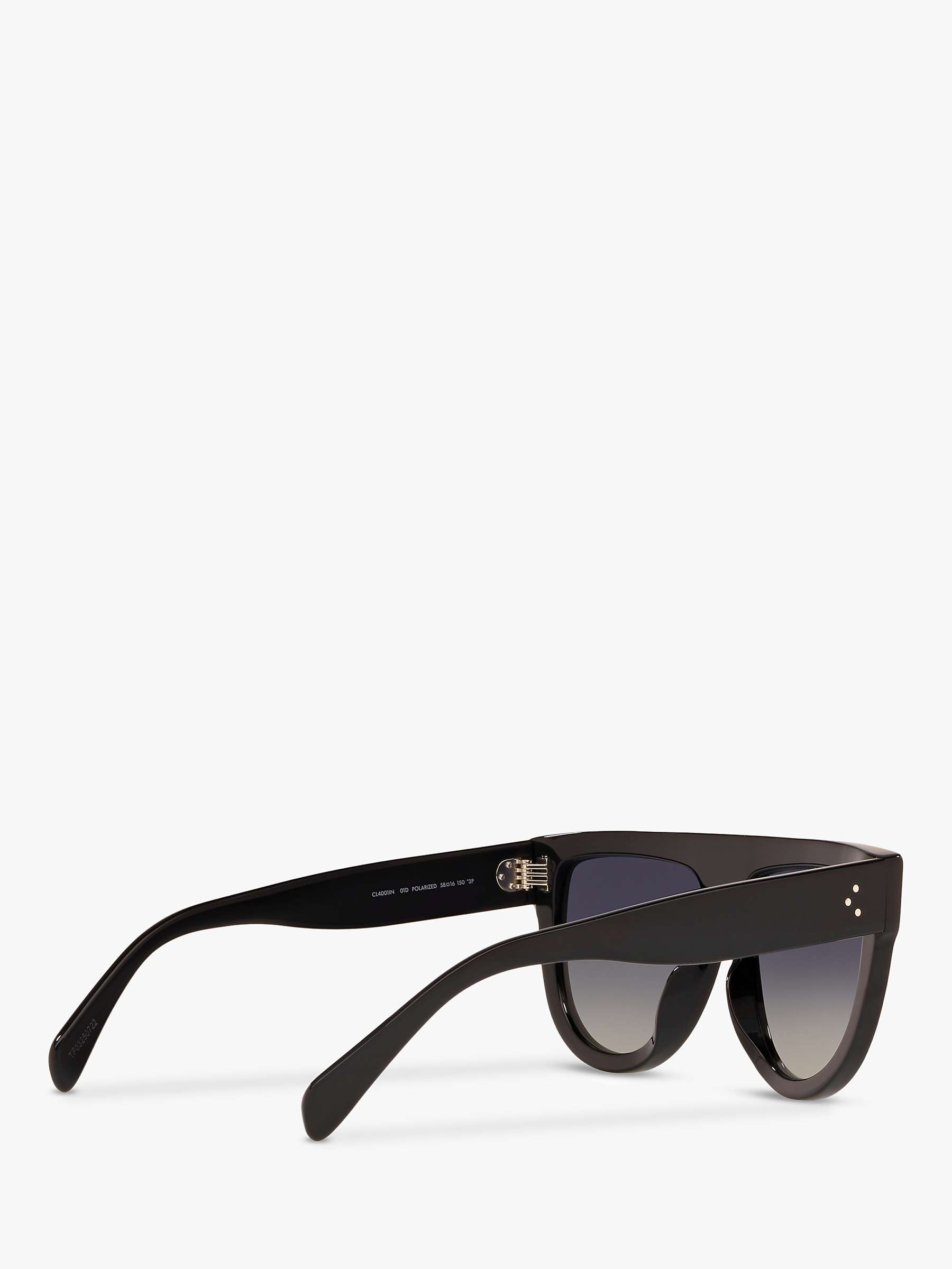 Buy Celine CL4001IN Women's Polarised Rectangular Sunglasses, Black/Blue Gradient Online at johnlewis.com