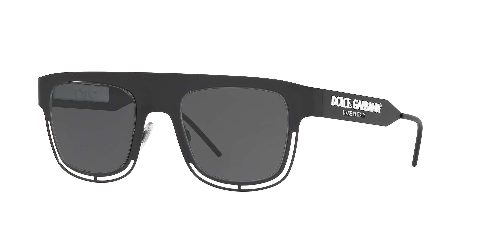 Buy Dolce & Gabbana DG2232 Men's Square Sunglasses, Black/Grey Online at johnlewis.com
