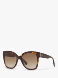 Gucci GG0459S Women's Square Sunglasses, Tortoise Brown