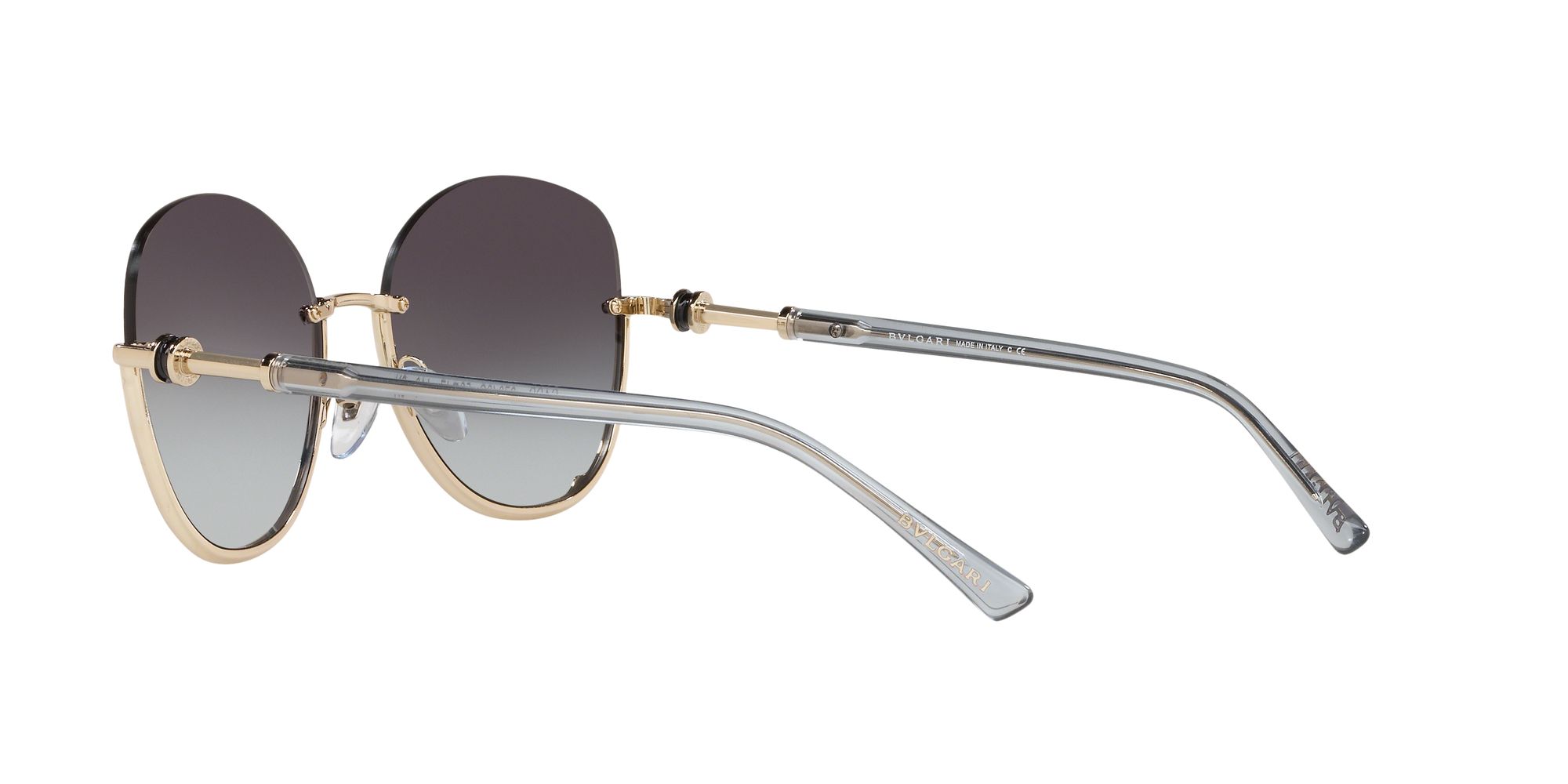 BVLGARI BV6123 Women's Butterfly Sunglasses, Gold/Grey Gradient at John Lewis & Partners