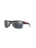 Prada Linea Rossa PS 17US Men's Active Wrap Sunglasses, Black/Mirror Grey