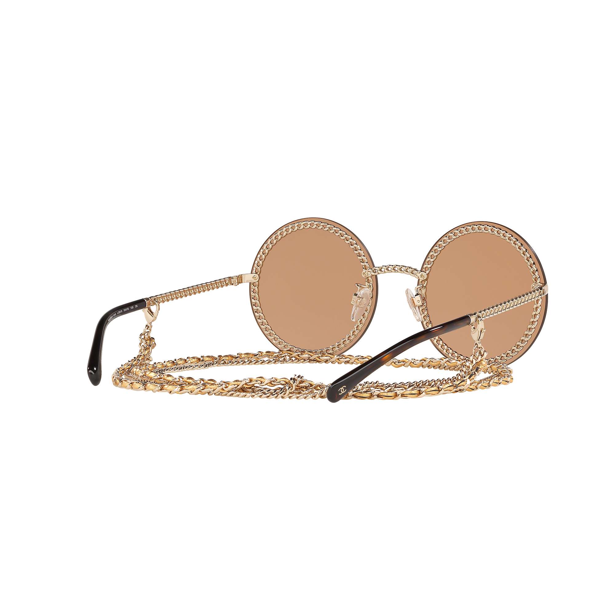 Buy CHANEL Round Sunglasses CH4245 Gold/Blush Online at johnlewis.com