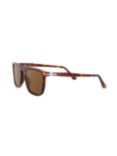 Persol PO3225S Unisex Polarised Rectangular Sunglasses, Tortoise/Brown