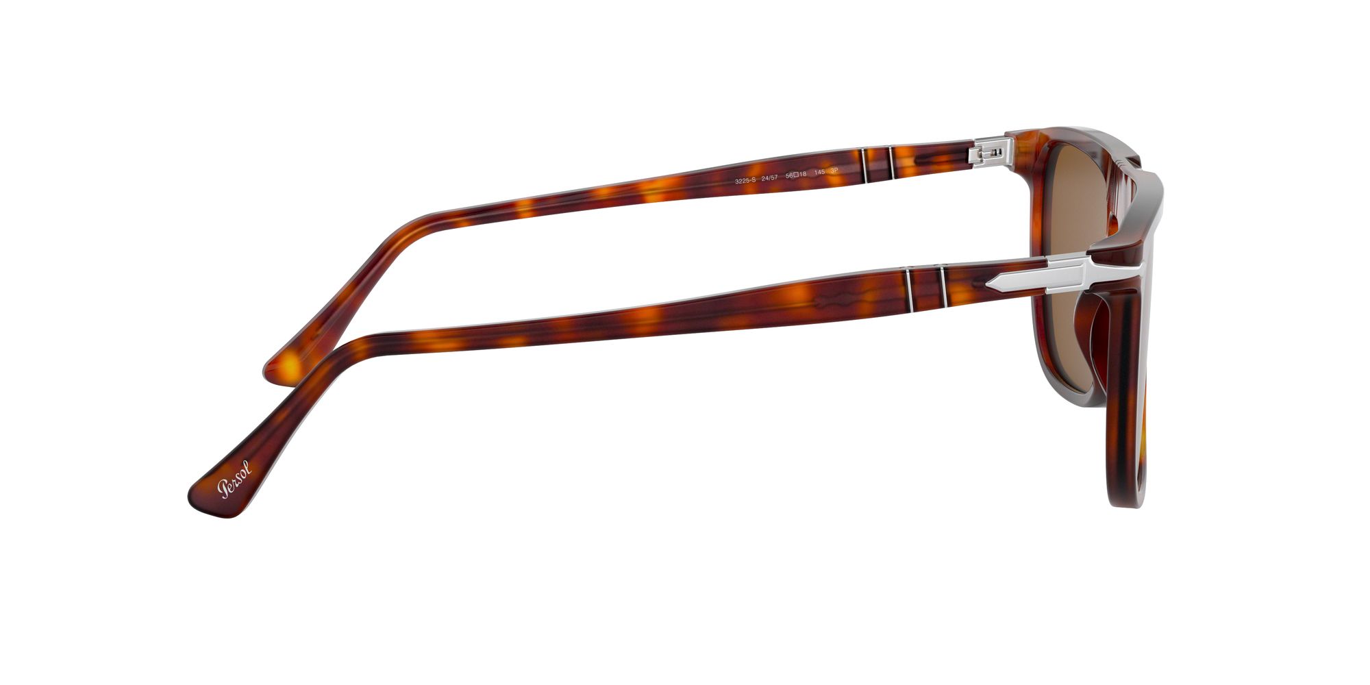 Persol PO3225S Unisex Polarised Rectangular Sunglasses, Tortoise/Brown ...