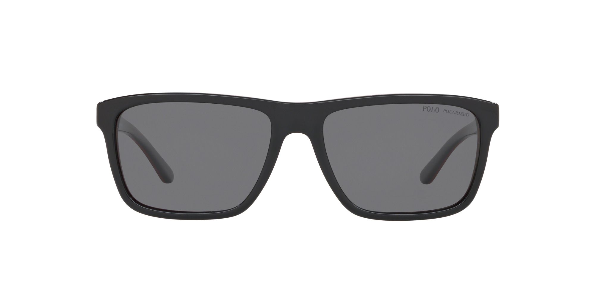 Polo Ralph Lauren PH4153 Men's Polarised Square Sunglasses, Black/Red ...