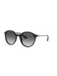 Emporio Armani EA4134 Women's Round Sunglasses, Black/Grey Gradient