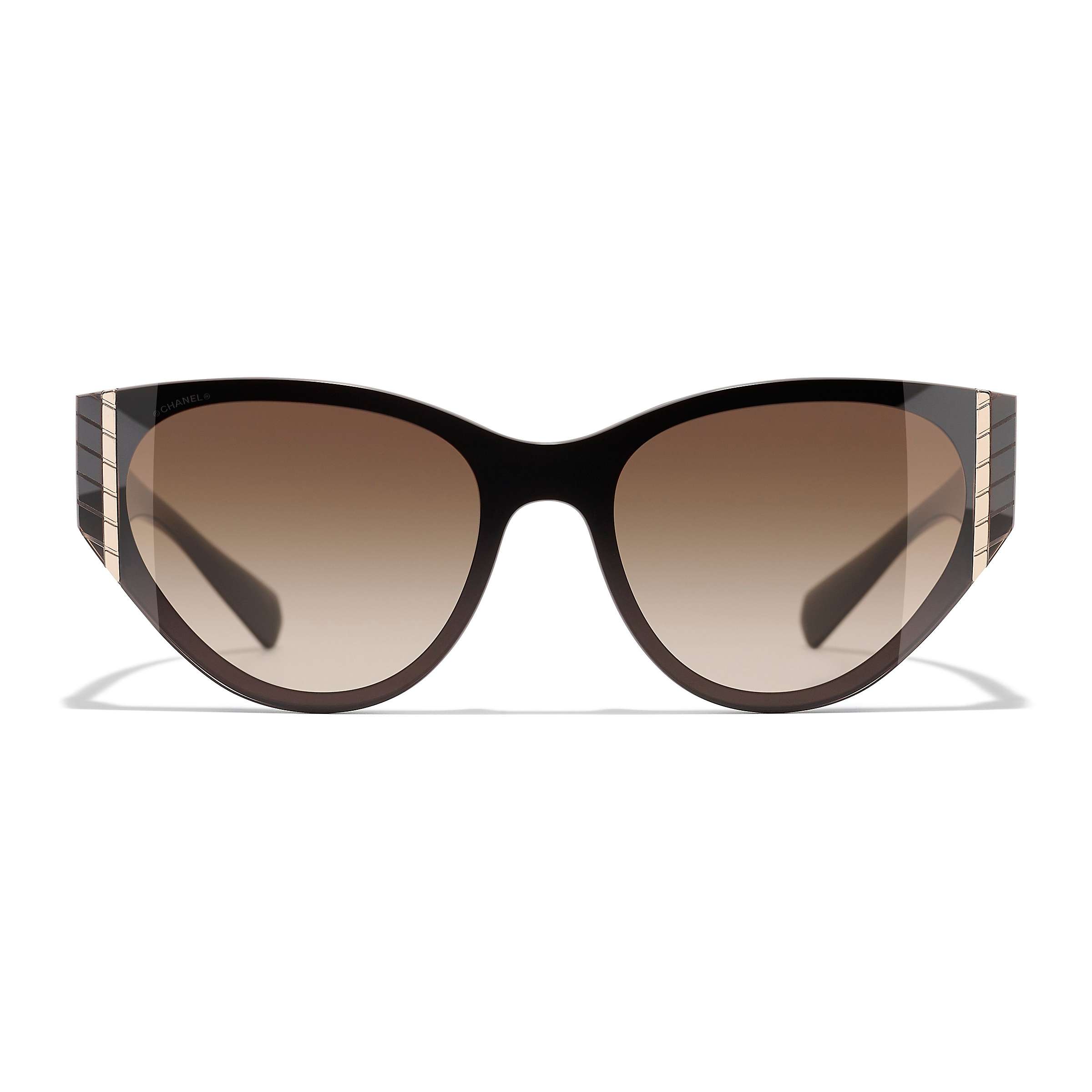 Buy CHANEL Oval Sunglasses CH6054 Dark Brown/Brown Gradient Online at johnlewis.com