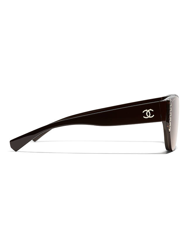 CHANEL Oval Sunglasses CH6054 Dark Brown/Brown Gradient