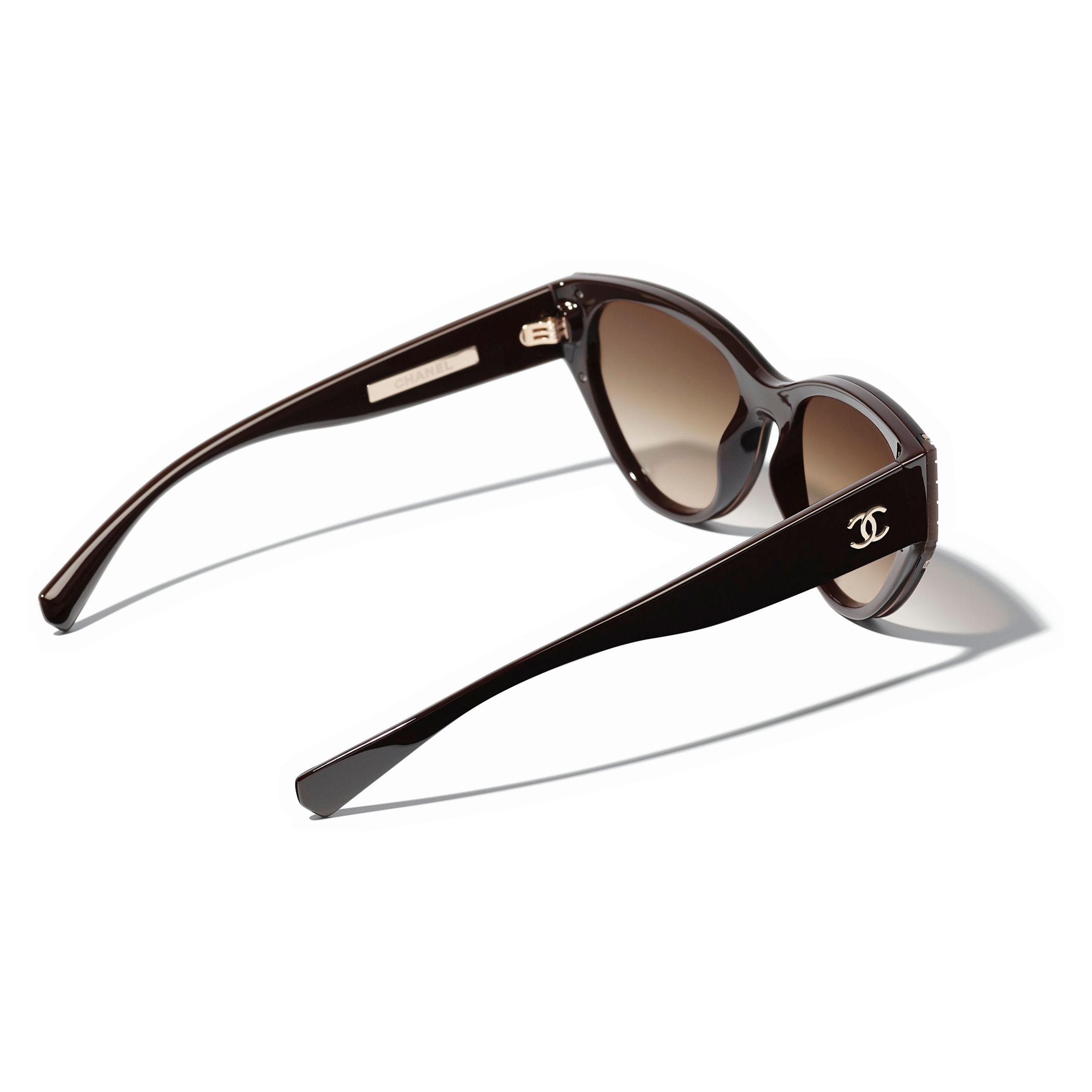 CHANEL Oval Sunglasses CH6054 Dark Brown/Brown Gradient at John