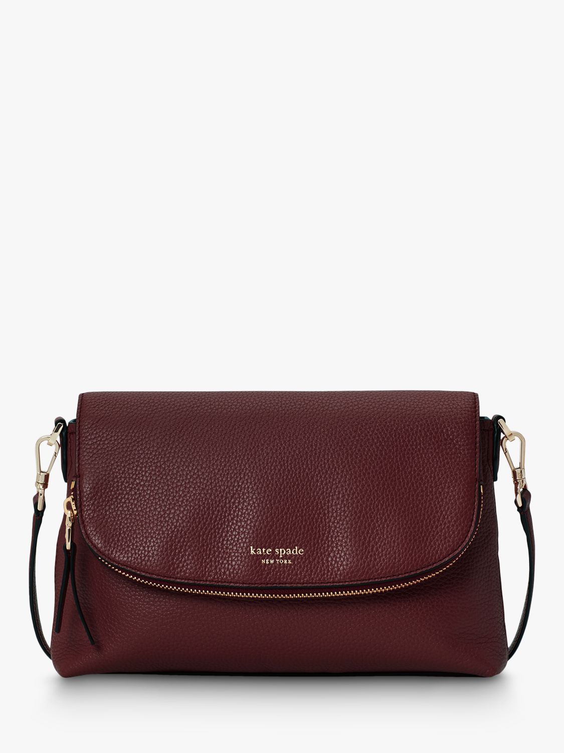 kate spade new york Polly Leather Large Flap Over Cross Body Bag at John Lewis & Partners