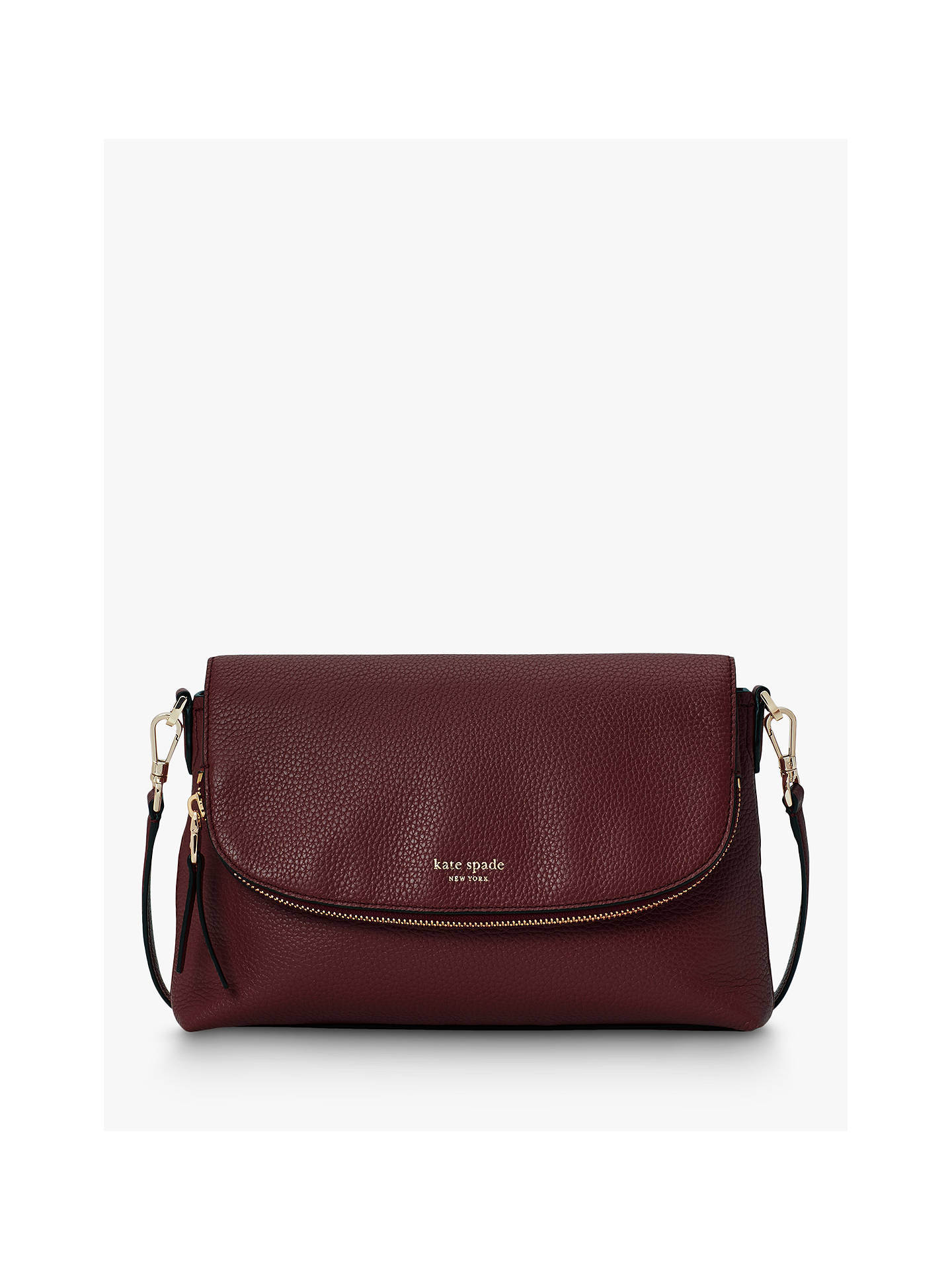 kate spade new york Polly Leather Large Flap Over Cross Body Bag at John Lewis & Partners