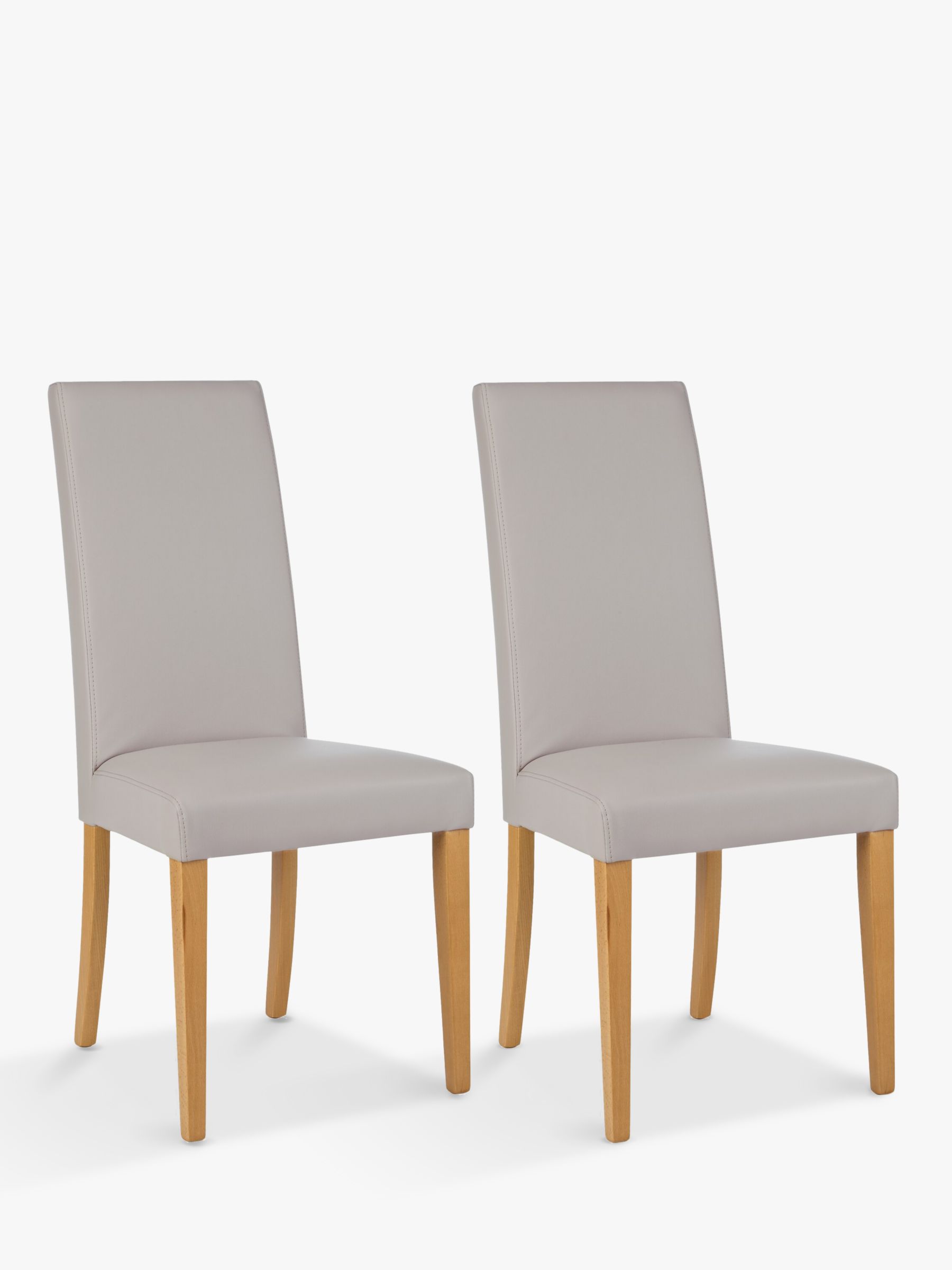 ANYDAY John Lewis & Partners Lydia Leather Effect Dining Chairs, Set of 2, FSC-Certified (Beech Wood)