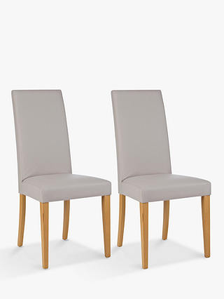 ANYDAY John Lewis & Partners Lydia Leather Effect Dining Chairs, Set of 2, FSC-Certified (Beech Wood)