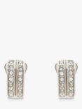 Emma Holland Double Row Swarovski Crystal Curved Clip-On Earrings, Silver