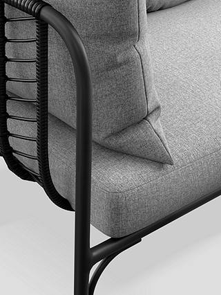 John Lewis & Partners Chevron 2-Seat Garden Sofa, Black/Grey