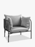 John Lewis Chevron Garden Lounging Chair, Black/Grey